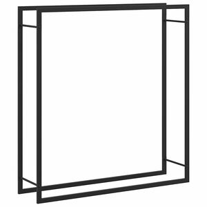 vidaXL Portant de bois de chauffage Noir mat 110x28x116 cm Acier