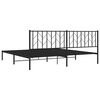 vidaXL Cadre de lit m&eacute;tal sans matelas avec t&ecirc;te de lit noir 200x200cm