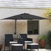 vidaXL Parasol de jardin Noir et Noir 248.5 x 247.5 x 160 cm