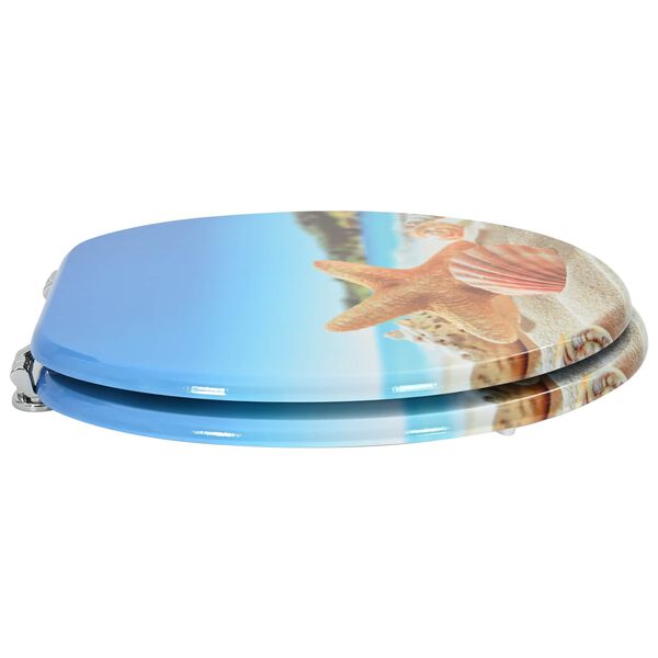 vidaXL Si&egrave;ge de toilette Bleu clair 44 x 38 cm Panneau MDF