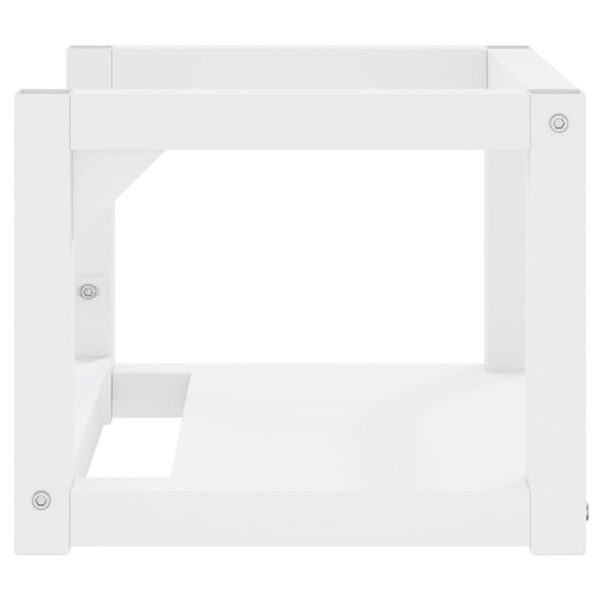 vidaXL Cadre de lavabo de salle de bain mural Blanc 40x38x31 cm Fer