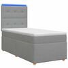 vidaXL Lit boxspring LED avec matelas Gris clair 90 x 190 cm Tissu