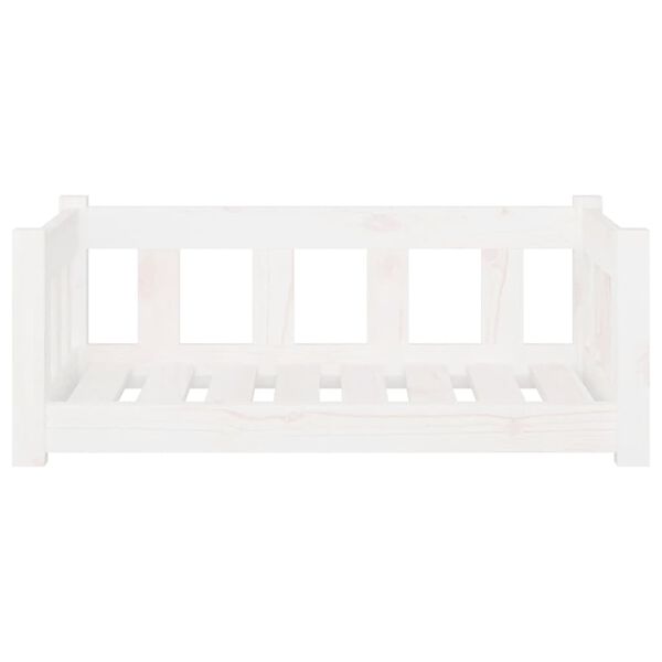 vidaXL Lit pour chien blanc 75,5x55,5x28 cm bois de pin solide