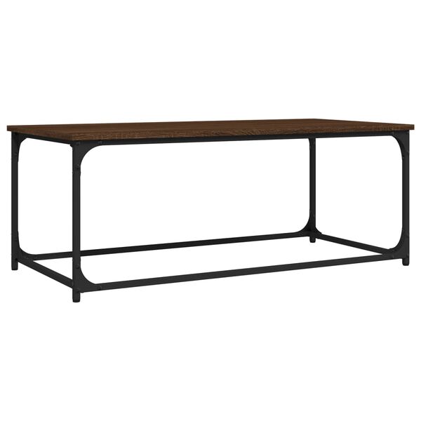 vidaXL Table basse Ch&ecirc;ne marron 102x50x40 cm Bois d'ing&eacute;nierie et fer