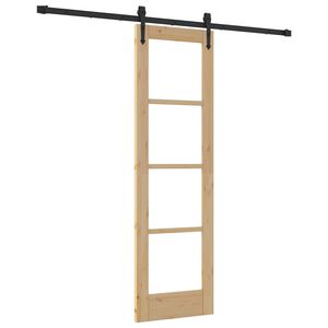 vidaXL Porte coulissante Naturel et Noir 61 x 198,5 cm