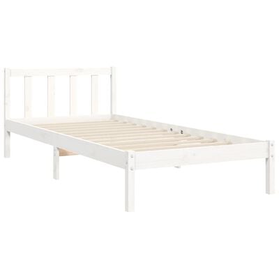 vidaXL Cadre de lit sans matelas blanc 100x200 cm bois de pin massif