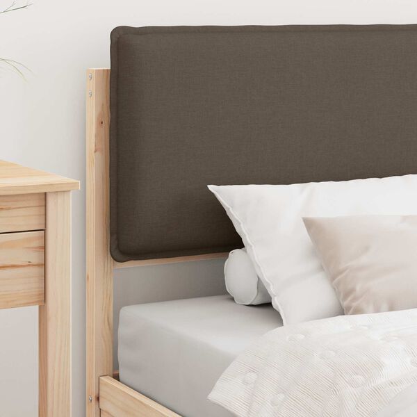 vidaXL Cadre de lit avec t&ecirc;te de lit rembourr&eacute;e Taupe 90 x 190 cm