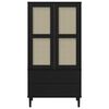 vidaXL Garde-robe SENJA aspect rotin noir 90x55x175 cm bois massif pin