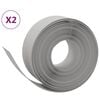 vidaXL Bordures de jardin 2 pcs gris 10 m 20 cm poly&eacute;thyl&egrave;ne