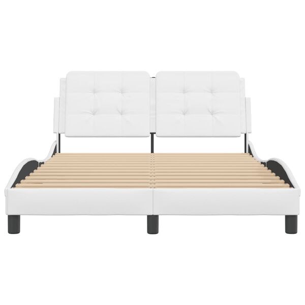 vidaXL Cadre de lit sans matelas Zadar blanc 140x200 cm similicuir
