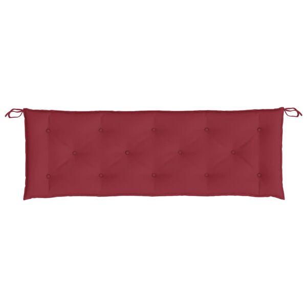 vidaXL Coussin de banc de jardin rouge bordeaux 150x50x7 cm