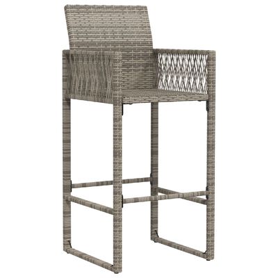 vidaXL Tabourets de bar de jardin lot de 2 gris résine tressée