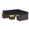 vidaXL Salon de jardin 9 pcs avec coussins noir r&eacute;sine tress&eacute;e