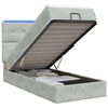 vidaXL Lit coffre avec matelas et LED Gris clair 80 x 200 cm Velours