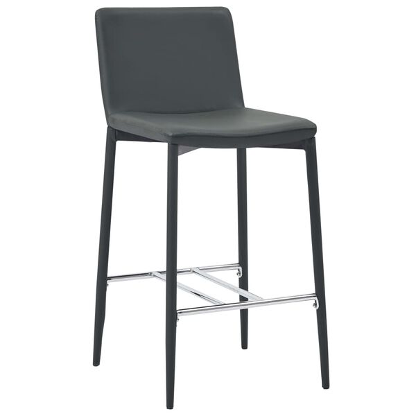 vidaXL Tabourets de bar lot de 2 gris similicuir