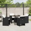 vidaXL Ensemble de salle &agrave; manger pour jardin 5 pcs Noir polyrotin
