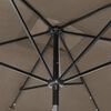 vidaXL Parasol de jardin avec LED et m&acirc;t en acier taupe 2x3 m