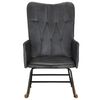 vidaXL Chaise &agrave; bascule Gris Cuir v&eacute;ritable