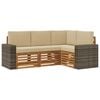 vidaXL Ensembles de canap&eacute;s avec coussin 4 pcs Bois d'Acacia Massif