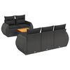 vidaXL Salon de jardin 6 pcs avec coussins noir r&eacute;sine tress&eacute;e