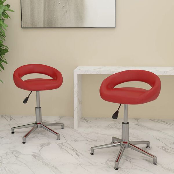 vidaXL Chaises &agrave; manger pivotantes lot de 2 bordeaux similicuir