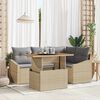 vidaXL Ensemble de canap&eacute; de jardin 5 pcs Beige Poly rotin