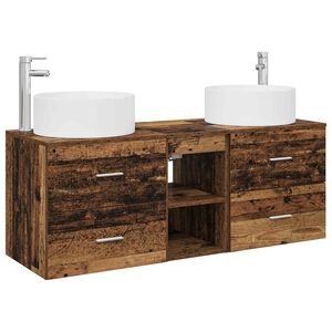 vidaXL Ensemble de mobilier de salle de bain 3 pc Bois ancien
