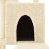 vidaXL Arbre &agrave; chat avec griffoirs en sisal cr&egrave;me 110,5 cm