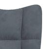 vidaXL Chaise &agrave; bascule avec repose-pied Gris fonc&eacute; Velours