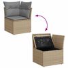 vidaXL Salon de jardin avec coussins 7 pcs beige résine tressée