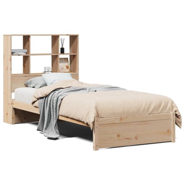 vidaXL Lit biblioth&egrave;que sans matelas 90x190 cm bois de pin massif