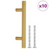 vidaXL Poignées d'armoire 10 pcs doré 64 mm acier inoxydable