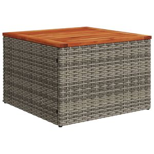 vidaXL Table de jardin gris 55x55x37 cm r&eacute;sine tress&eacute;e et bois acacia