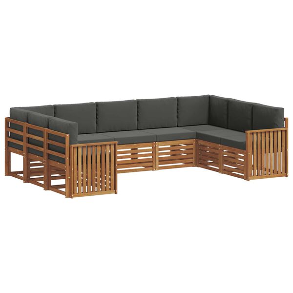 vidaXL Ensembles de canap&eacute;s avec coussin 9 pcs Naturel et Anthracite