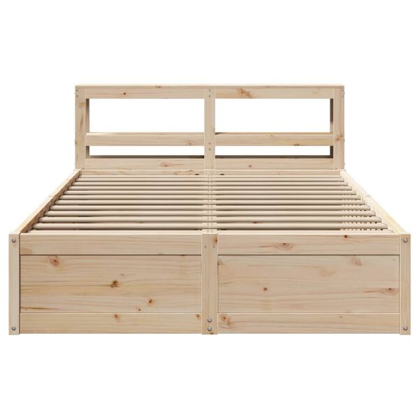 vidaXL Cadre de lit avec t&ecirc;te de lit 150x200 cm bois de pin massif