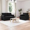 vidaXL Ensemble de Canap&eacute;s 2 pcs Noir 144 x 80 x 85 cm tissu