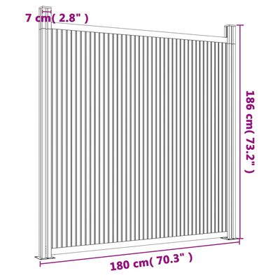 vidaXL Panneau de clôture gris 180x186 cm WPC