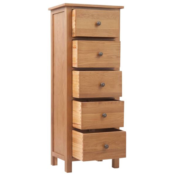 vidaXL Commode haute 45x32x110 cm Bois de ch&ecirc;ne massif