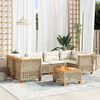 vidaXL Salon de jardin avec coussins 7 pcs beige r&eacute;sine tress&eacute;e