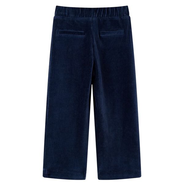 Pantalons pour enfants velours c&ocirc;tel&eacute; bleu marine 116