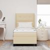 vidaXL Lit &agrave; ressort LED avec matelas Cr&egrave;me 80 x 200 cm tissu