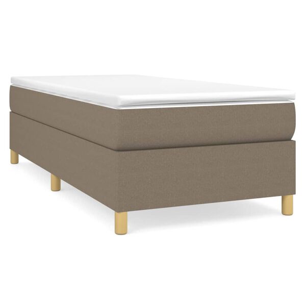 vidaXL Sommier &agrave; lattes de lit avec matelas Taupe 80x200 cm Tissu