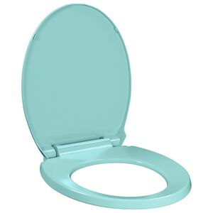 vidaXL Si&egrave;ge de toilette &agrave; fermeture en douceur Vert Ovale
