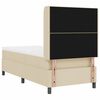 vidaXL Lit &agrave; ressort LED avec matelas Cr&egrave;me 80 x 200 cm tissu