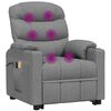 vidaXL Fauteuil de massage inclinable Gris clair Tissu