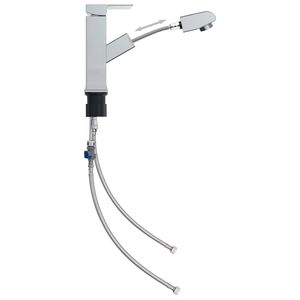 vidaXL Robinet de lavabo r&eacute;tractable Finition chrom&eacute;e 157x172 mm
