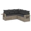 vidaXL Salon de jardin 5 pcs avec coussins gris clair r&eacute;sine tress&eacute;e