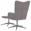vidaXL Chaise de relaxation avec tabouret Taupe Tissu