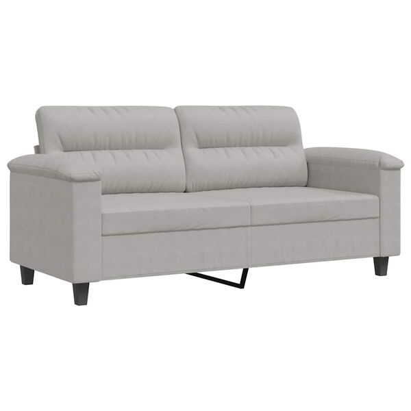 vidaXL Canap&eacute; &agrave; 2 places Gris clair 140 cm Tissu microfibre