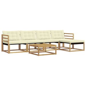 vidaXL Ensemble de canap&eacute;s d'ext&eacute;rieur 6 pc Blanc et cr&egrave;me